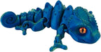 3D Printed Lizard Figurine, Decorative Statue (Silk Blue Green)