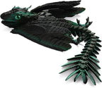 Feathered Wyvern, 3D Printed Articulated Fidget Dragon - Azurewing