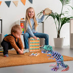 FunisFun 3D Printed Dragon with Articulated Bones for Adult, 3D Printed Dinosaur Fidget Toys Decor for Stress Relief (Green-Purple, 1P)