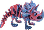 FunisFun 3D Printed Dragon with Articulated Joints for Adult, 3D Printed Dinosaur Fidget Toys Decor for Stress Relief (Triceratops-BP, 1P)