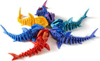 3D Printed Articulated Shark Toy – Fun Movable Skeleton Design for Desk Decor Fidget & Decompression Cute Rainbow Shark Model for Adults with Autism & ADHD Premium Quality（Green）