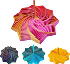 3D Expanded Sensory Fidget Star, 2025 New 3D Printed Hexagonal Decompression Sensory Rotating Spiral with Handle, for Relieving Stress, Irritability and Relaxation (Purple Gold, Large)