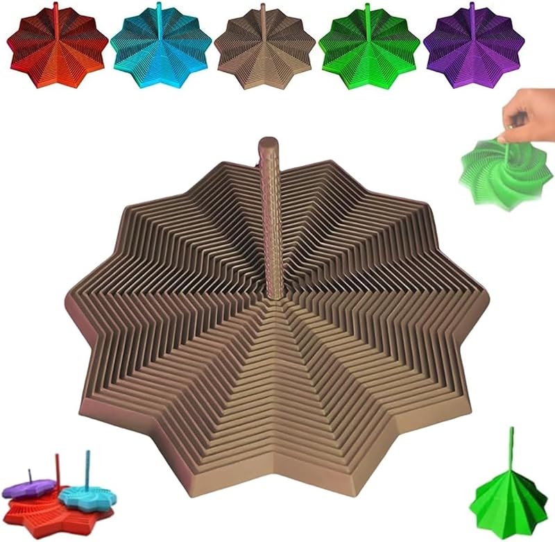 3D Printed Expanded Sensory Fidget Star,Expandable Fractal Fidget Toys Hexagon with Handle,Honeycomb Whirling Spiral Design,for Adults, Perfect for Christmas, Birthday Expandable Gifts (M5, 3.54in)