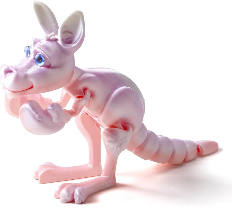 3D Printed Boxing Kangaroo Toy, Multi Color Flexible Animals Toy Statue, Wild Cute Kangaroo Animal Figurine, Movable Joints, Festival Gifts, Fidget Toys for Executive Home Office Decor