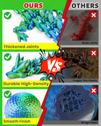 TBOLINE 12" 3D Printed Dragon Egg, Cool 3D Printer Articulated Crystal Dragon Toy for Boys Kid Teen, Animals Fidget Toy Dinosaur Eggs for 5-7 4-6 8-12 Year Old Boys Kid Girls