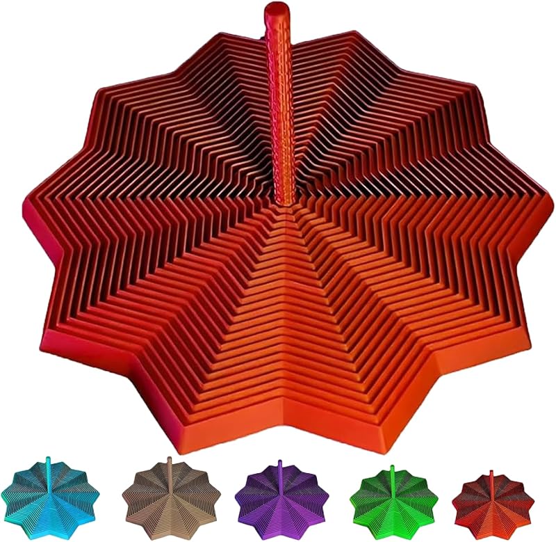 3D Printed Expanded Sensory Fidget Star, 3D Printed Hexagon Fidget Toy, 3D Printed Honeycomb Fidget Toy, Perfect for Holiday,Christmas,Birthday Gifts (Brown, Large)