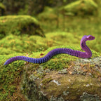 Realistic Fake Cobra 3D Snakes Soft PLA Figure Animals Snake Toy Python Action Model Figurines Stress Relief Toys Gifts(red-Blue)