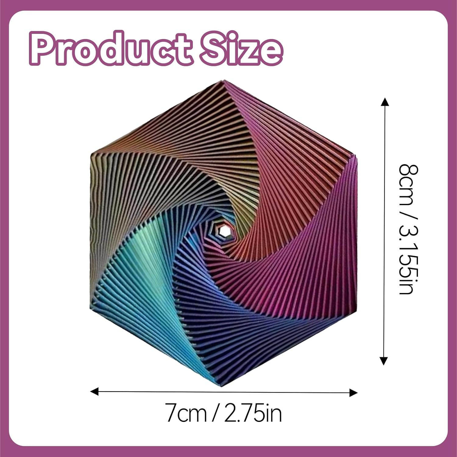 Fractal Fidget Hexagon-3D Printed Hexagon Fidget Toy, Infinity Cube Sensory Toys for Adults, Desk Spinning Toy, Hexagon Spiral Visual Fingertip Toys (3pcs)