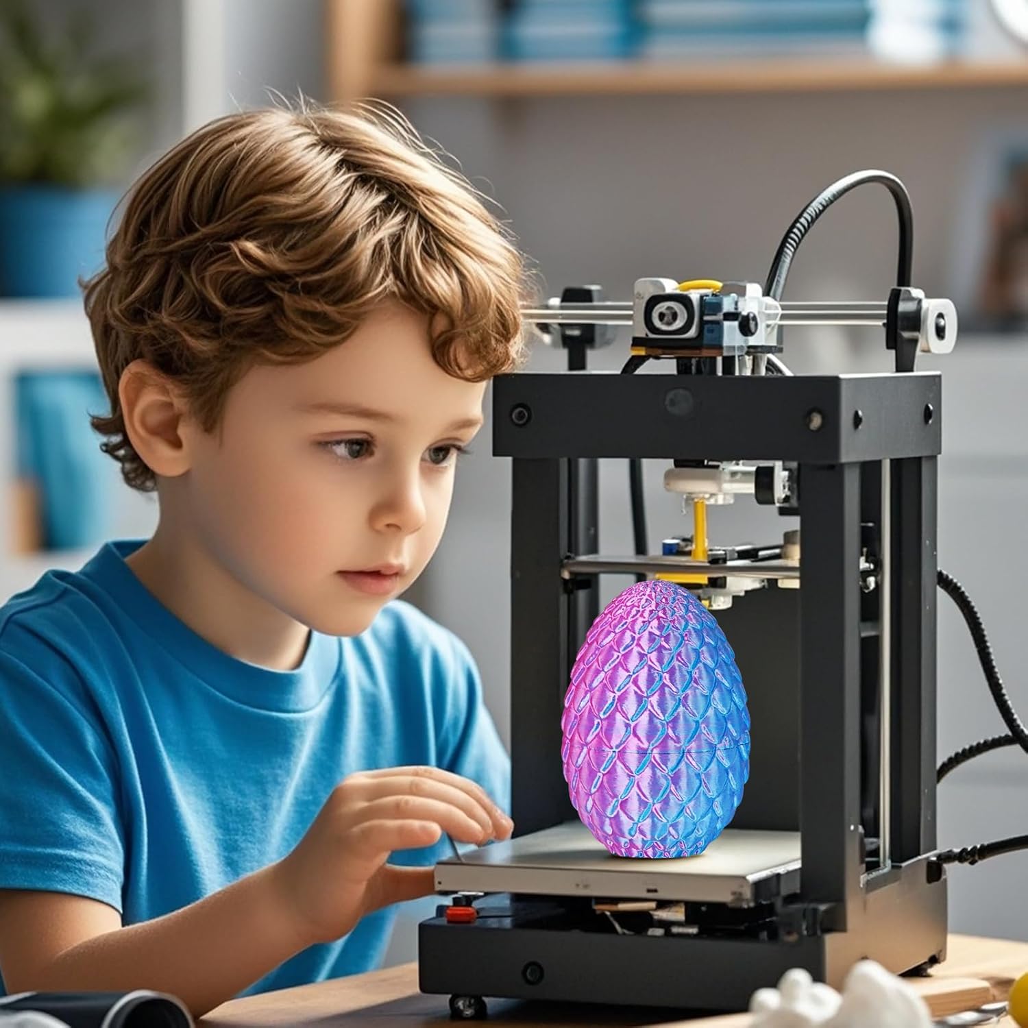 Dragon Egg with Dragon Inside 3D Printed Decorative Toys for Kids Adults Perfect Surprise Gifts Uniqur Home and Desk Decor Easter Valentine Birthdays Christmas(Purple,Medium)