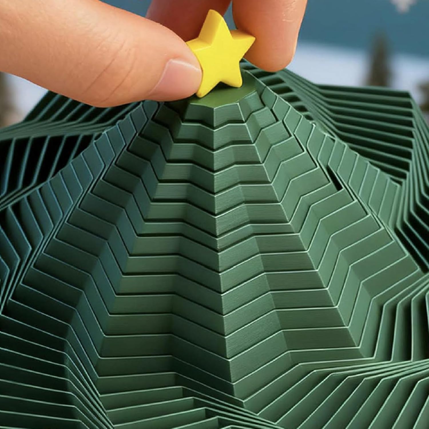 3D Printed Christmas Fractal Hexagon for ADHD Autism (Large Size) (C)