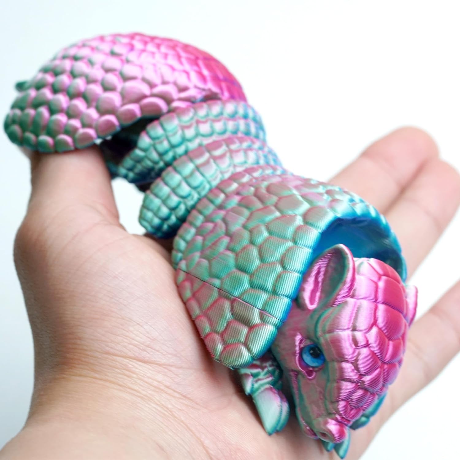 Armadillo Ball 3D Printed Armadillo Model,Flexible Animals Toy Statue,Movable Joints,Home Office Decor,Interesting Toys,Festival Gifts toco,Fidget Toys, Executive Desk Animals Toy (PG)