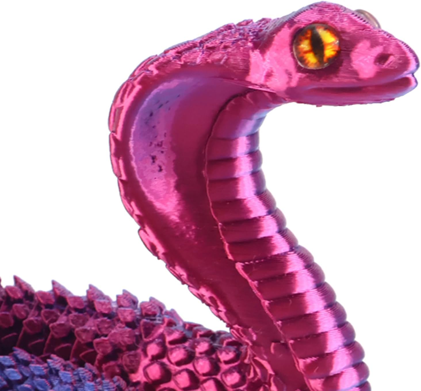 Realistic Fake Cobra 3D Snakes Soft PLA Figure Animals Snake Toy Python Action Model Figurines Stress Relief Toys Gifts(red-Blue)