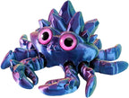 Crystal Gemstone Crab Figurine, 3D Printed Decorative Sculpture (Dreamy Green)