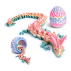 3D Printed Dragon Egg, Cool 3D Printer Articulated Crystal Dragon Toy for Boys Kid Teen, Animals Fidget Toy Dinosaur Eggs for 5-7 4-6 8-12 Year Old Boys Kid Girls (Rainbow)