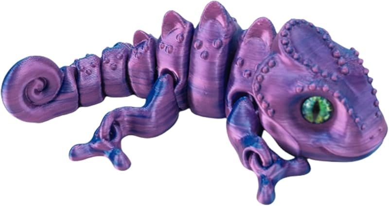 3D Printed Lizard Figurine, Decorative Statue (Silk Blue Green)