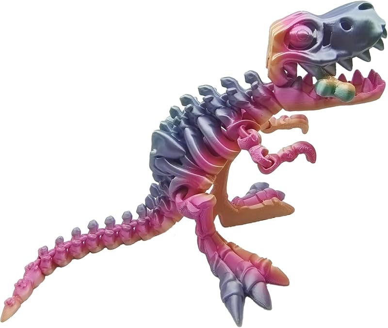 3D Printed Shark Full Body Joint Movable Design Toy,Flexible 3D Printed Animals， Cute and Interesting Shark Design Decoration, Movable Bite/Decompression Toy Rainbow Color Random (Shark)