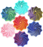 3D Printed Expanded Sensory Fidget Star, Fractal Fidget Toys with Handle, Hexagon Design for Office Desks As a Stress-Relief (S, Red-Blue Gradient)