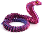 Realistic Fake Cobra 3D Snakes Soft PLA Figure Animals Snake Toy Python Action Model Figurines Stress Relief Toys Gifts(red-Blue)