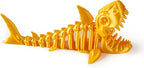 3D Printed Articulated Shark Toy – Fun Movable Skeleton Design for Desk Decor Fidget & Decompression Cute Rainbow Shark Model for Adults with Autism & ADHD Premium Quality（Green）