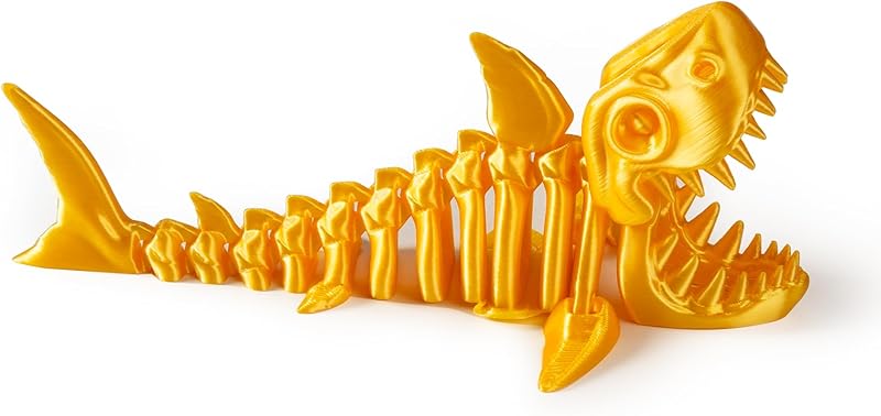 3D Printed Articulated Shark Toy – Fun Movable Skeleton Design for Desk Decor Fidget & Decompression Cute Rainbow Shark Model for Adults with Autism & ADHD Premium Quality（Green）