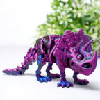 3D Printed Triceratops Skeleton Dinosaur,Flexible Realistic Articulated Animal Fidget Toys,Mystery Figurines Gifts for Easter Basket Stuffers,Executive Desk Funny Décor and Festival Collectible (RGB)