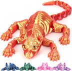 3D Printed Sphynx Cat, 12 Inch Realistic Hairless Cat,3D Printed Animals with Flexible Articulated Joints, Fidget Toy Adults for Stress Relief, Home Office Decor Desk Toys (Laser Red)