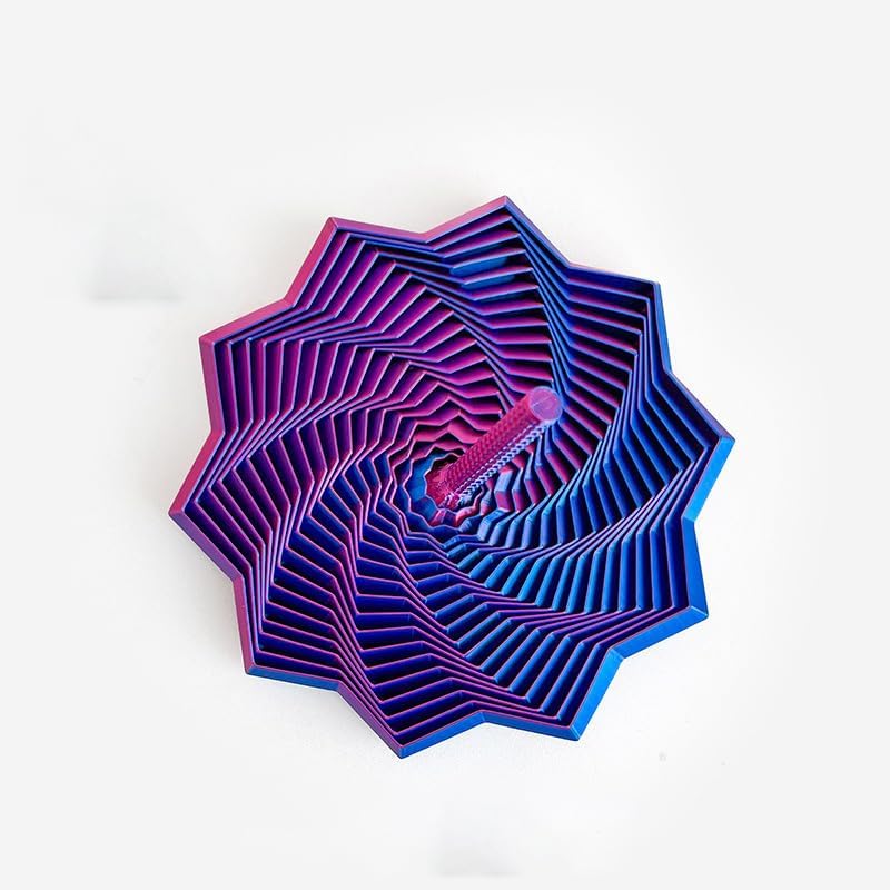 3D Printed Expanded Sensory Fidget Star, Star Fidget with Handle, Fractal Fidget Hexagon with Handles, Perfect for Holiday,Christmas,Birthday Gifts (Colorful Two,Large)