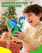 TBOLINE 12" 3D Printed Dragon Egg, Cool 3D Printer Articulated Crystal Dragon Toy for Boys Kid Teen, Animals Fidget Toy Dinosaur Eggs for 5-7 4-6 8-12 Year Old Boys Kid Girls