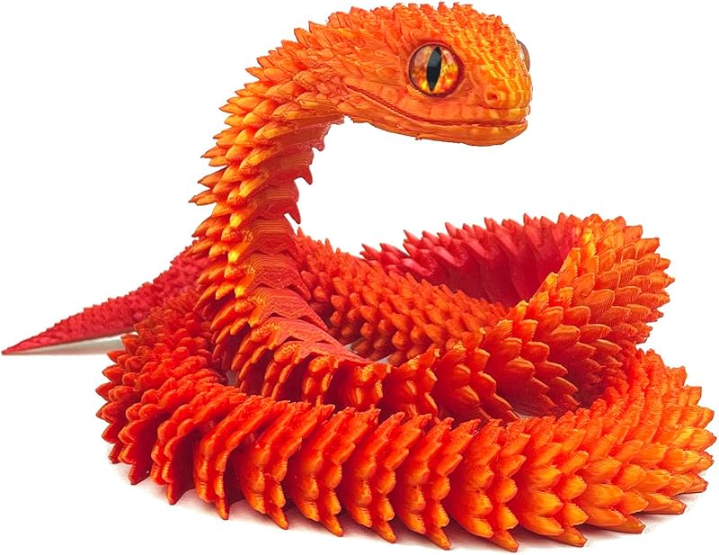 24in 3D Printed Snake Toys, Flexible 3D Printed Animal, Fidget ADHD Snake Toys, Perfect Desk Pet for Animal Collectors, Halloween Decor, Christmas Toy 2025
