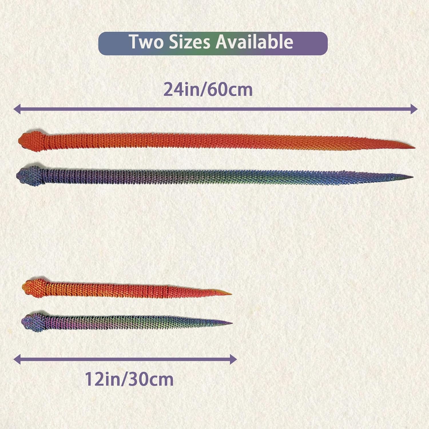 24in 3D Printed Snake Toys, Flexible 3D Printed Animal, Fidget ADHD Snake Toys, Perfect Desk Pet for Animal Collectors, Halloween Decor, Christmas Toy 2025