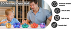 Gear Ball 3D Printed Cube Fidget Toy,Gear Sphere Fidget Toys,Sensory Toys for Stress and Anxiety Relief, Desk Toy Fidget Spinners,Stocking Stuffers for Adults & Kids Gift(Purple Blue, 3.1 Inch)