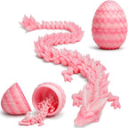 TBOLINE 12" 3D Printed Dragon Egg, Cool 3D Printer Articulated Crystal Dragon Toy for Boys Kid Teen, Animals Fidget Toy Dinosaur Eggs for 5-7 4-6 8-12 Year Old Boys Kid Girls