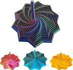 3D Expanded Sensory Fidget Star, 2025 New 3D Printed Hexagonal Decompression Sensory Rotating Spiral with Handle, for Relieving Stress, Irritability and Relaxation (Purple Gold, Large)