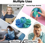 Gear Ball 3D Printed Cube Fidget Toy,Gear Sphere Fidget Toys,Sensory Toys for Stress and Anxiety Relief, Desk Toy Fidget Spinners,Stocking Stuffers for Adults & Kids Gift(Blue Green, 3.1 Inch)