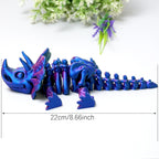 3D Printed Triceratops Skeleton Dinosaur,Flexible Realistic Articulated Animal Fidget Toys,Mystery Figurines Gifts for Easter Basket Stuffers,Executive Desk Funny Décor and Festival Collectible (RGB)