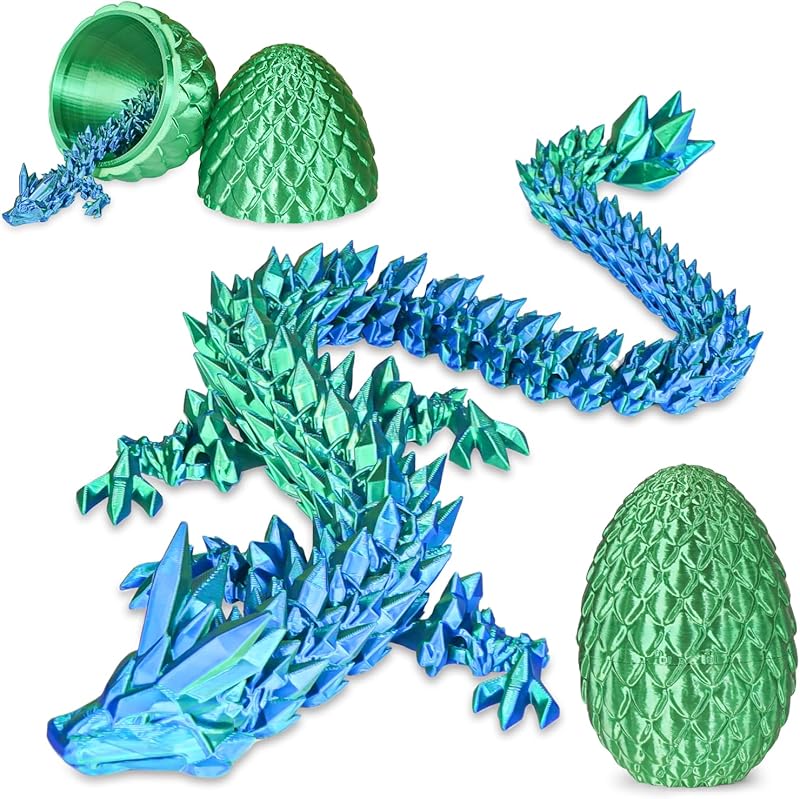 Dragon Egg with Dragon Inside 3D Printed Decorative Toys for Kids Adults Perfect Surprise Gifts Uniqur Home and Desk Decor Easter Valentine Birthdays Christmas(Purple,Medium)