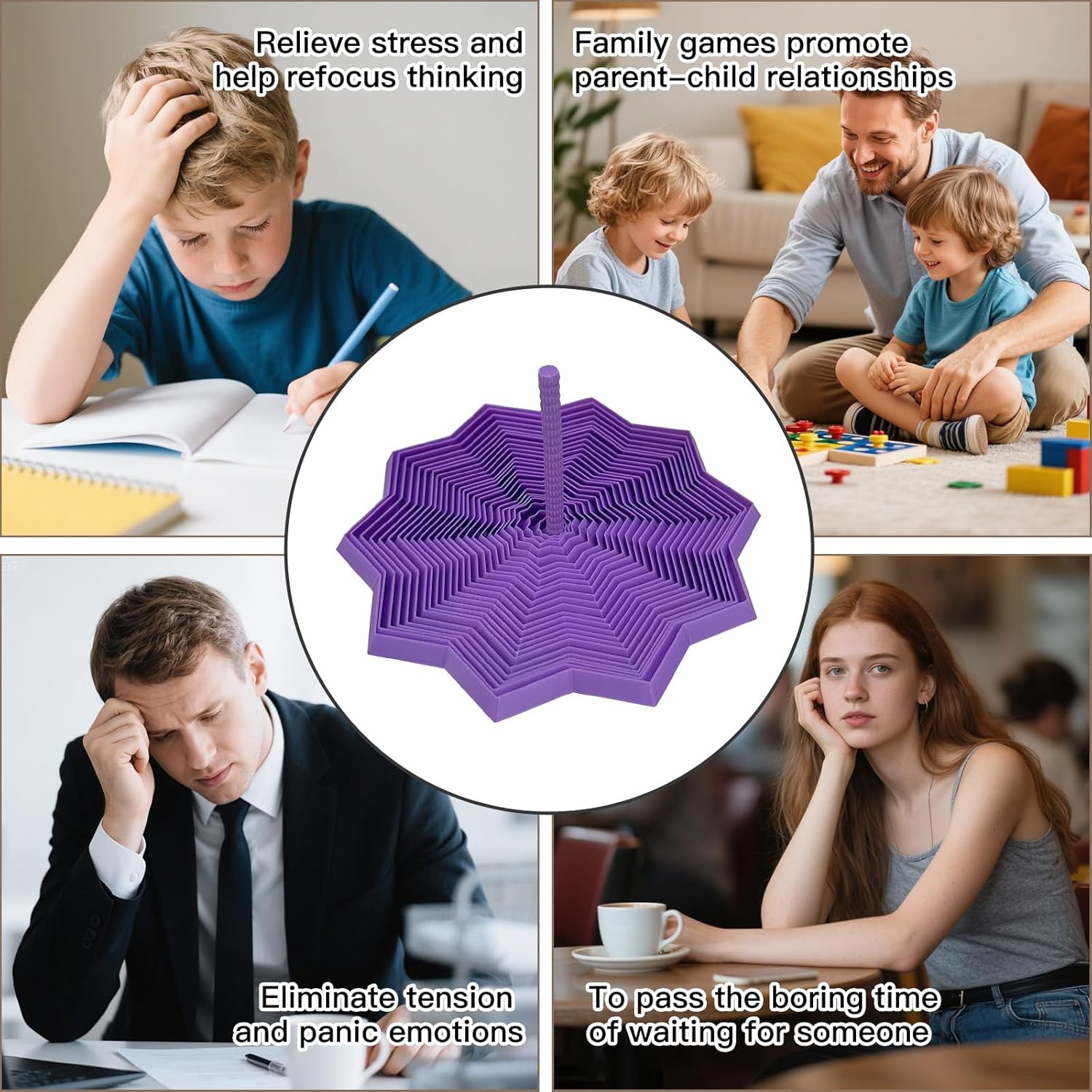 3D Printed Expanded Sensory Fidget Star, 3D Printed Hexagon Fidget Toy, 3D Printed Honeycomb Fidget Toy, Perfect for Holiday,Christmas,Birthday Gifts (Brown, Large)