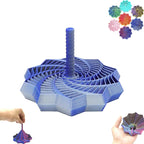 3D Printed Expanded Sensory Fidget Star, Fractal Fidget Toys with Handle, Hexagon Design for Office Desks As a Stress-Relief (S, Red-Blue Gradient)
