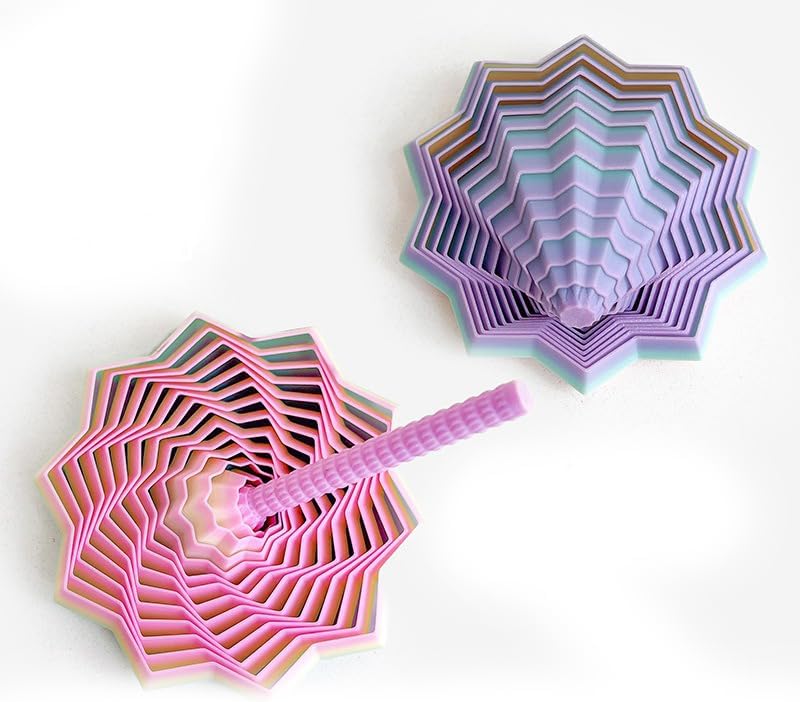 3D Printed Expanded Sensory Fidget Star, Star Fidget with Handle, Fractal Fidget Hexagon with Handles, Perfect for Holiday,Christmas,Birthday Gifts (Colorful Two,Large)