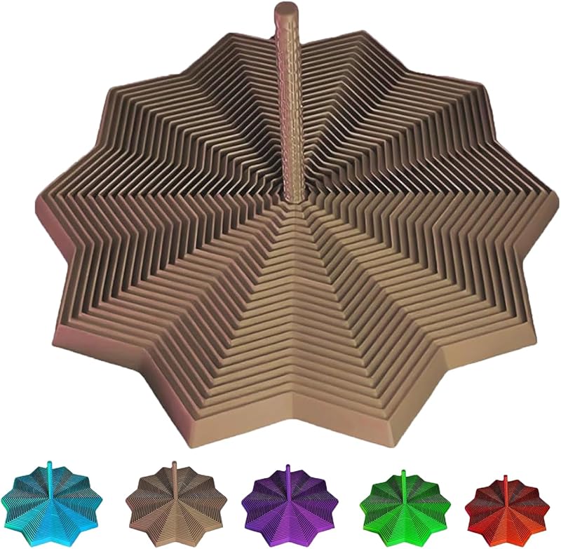 3D Printed Expanded Sensory Fidget Star, 3D Printed Hexagon Fidget Toy, 3D Printed Honeycomb Fidget Toy, Perfect for Holiday,Christmas,Birthday Gifts (Brown, Large)