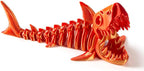 3D Printed Articulated Shark Toy – Fun Movable Skeleton Design for Desk Decor Fidget & Decompression Cute Rainbow Shark Model for Adults with Autism & ADHD Premium Quality（Green）