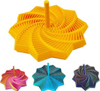 3D Expanded Sensory Fidget Star, 2025 New 3D Printed Hexagonal Decompression Sensory Rotating Spiral with Handle, for Relieving Stress, Irritability and Relaxation (Purple Gold, Large)