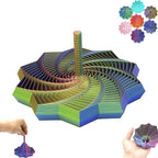 3D Printed Expanded Sensory Fidget Star, Fractal Fidget Toys with Handle, Hexagon Design for Office Desks As a Stress-Relief (S, Red-Blue Gradient)