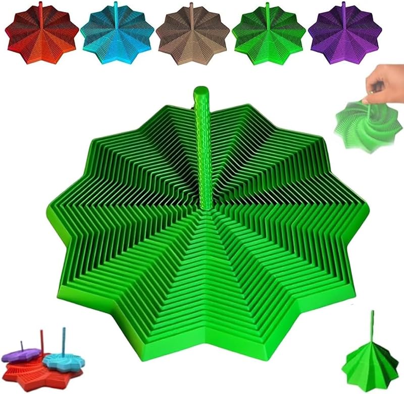 3D Printed Expanded Sensory Fidget Star,Expandable Fractal Fidget Toys Hexagon with Handle,Honeycomb Whirling Spiral Design,for Adults, Perfect for Christmas, Birthday Expandable Gifts (M5, 3.54in)