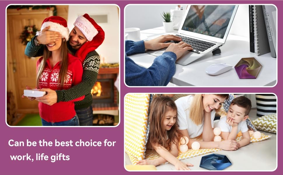 Fractal Fidget Hexagon-3D Printed Hexagon Fidget Toy, Infinity Cube Sensory Toys for Adults, Desk Spinning Toy, Hexagon Spiral Visual Fingertip Toys (3pcs)