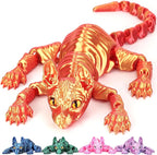 3D Printed Sphynx Cat, 12 Inch Realistic Hairless Cat,3D Printed Animals with Flexible Articulated Joints, Fidget Toy Adults for Stress Relief, Home Office Decor Desk Toys (Laser Red)