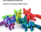 3D Printed Cat, Articulated Black Cat Toys for Adult, 3D Print Animals Fidget Toys Decor for Stress Relief, 3D Printing Cute Cat Desktop Pet (Light Purple)