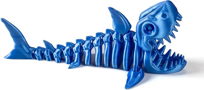 3D Printed Articulated Shark Toy – Fun Movable Skeleton Design for Desk Decor Fidget & Decompression Cute Rainbow Shark Model for Adults with Autism & ADHD Premium Quality（Green）