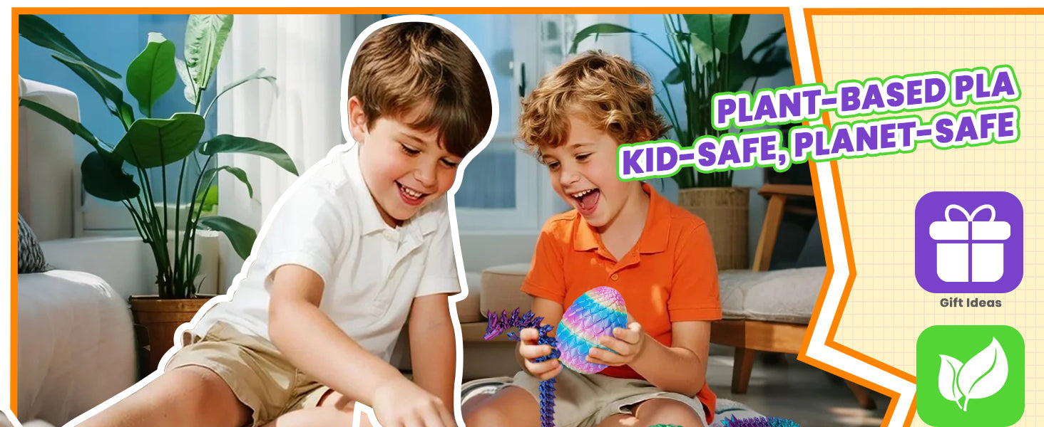 TBOLINE 12" 3D Printed Dragon Egg, Cool 3D Printer Articulated Crystal Dragon Toy for Boys Kid Teen, Animals Fidget Toy Dinosaur Eggs for 5-7 4-6 8-12 Year Old Boys Kid Girls