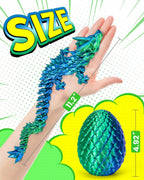 TBOLINE 12" 3D Printed Dragon Egg, Cool 3D Printer Articulated Crystal Dragon Toy for Boys Kid Teen, Animals Fidget Toy Dinosaur Eggs for 5-7 4-6 8-12 Year Old Boys Kid Girls